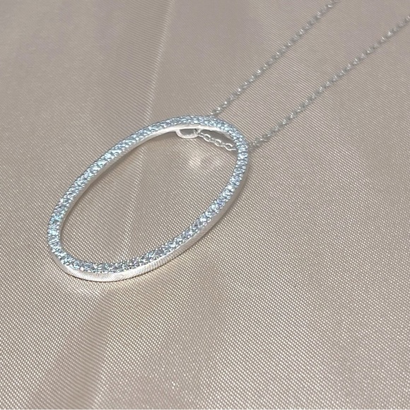 Erwin Pearl Sterling Silver Necklace With Sterling Silver & CZ Oval Pendant 925 - Picture 4 of 15